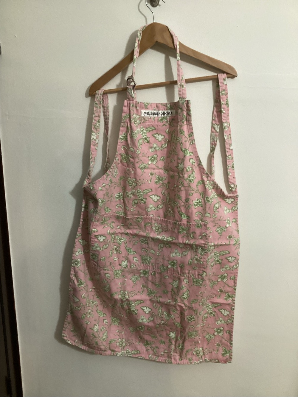 Williams Sonoma Pink Floral Pinafore Apron